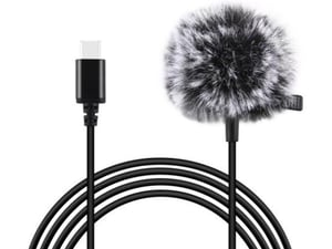 PULUZ Tie Jack mikrofon s sponko PU425 1,5 m USB-C