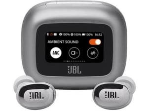 JBL brezžične ušesne slušalke Live Buds 3, srebrna