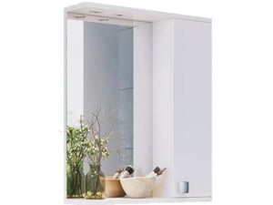 NORD-PRODUKT kopalniško ogledalo Elin 60x16,7x72 cm, bela pol sijaj