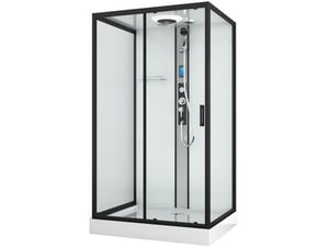 SANOTECHNIK kompletna tuš kabina Boston, črna, 90x120x215 cm