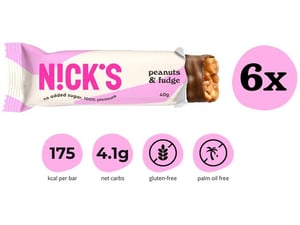 NICKS arašidova ploščica oblita z mlečno čokolado 6 x 40g