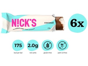 NICKS kokosova ploščica oblita z mlečno čokolado 6 x 40g