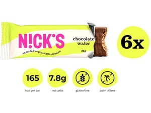 NICKS brezglutenska napolitanka oblita z mlečno čokolado 6 x 35g
