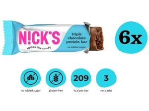 NICKS beljakovinska ploščica Triple chocolate 6 x 50g
