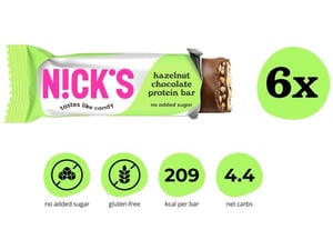 NICKS beljakovinska ploščica Hazelnut chocolate 6 x 50g