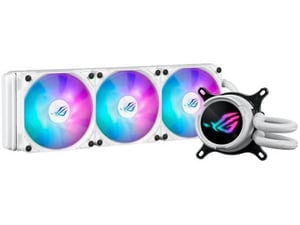 ASUS ROG Strix LC III 360 ARGB White Edition vodno hlajenje za procesor, trije 120mm ROG ARGB ventilatorji, Aura Sync, belo 90RC00T2-M0UAY0
