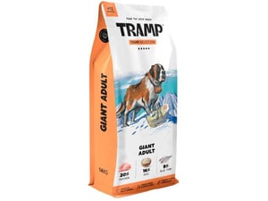 TRAMP briketi za odrasle pse velikih pasem Selection Giant Adult piščanec in riba, 14 kg