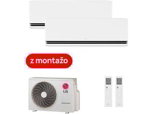 LG klimatska naprava z montažo dvojček Deluxe AI AIR MU2R17.U13 + H09S1DA + H09S1DA, 4.7 kW