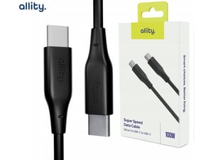 ALLITY kabel AUC-02, USB-C na USB-C, 100W, 2m, črna