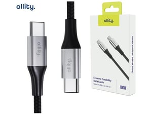 ALLITY kabel AUC-01, USB-C na USB-C, 100W, 1m, črna