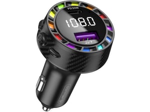 Jellico FM21 bluetooth prostoročna naprava FM Transmiter + avtopolnilec USB A in USB-C 30W