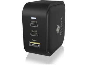 ICYBOX polnilec IB-PS1030-PD 3-portni USB-C/A 65W GaN