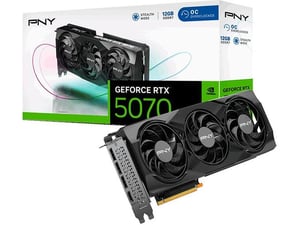 PNY grafična kartica Overclocked Triple Fan, GeForce RTX 5070, 12GB, GDDR7, VCG507012TFXPB1-O