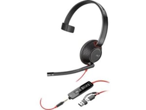 POLY žične naglavne slušalke z mikrofonom Blackwire 5210, črna