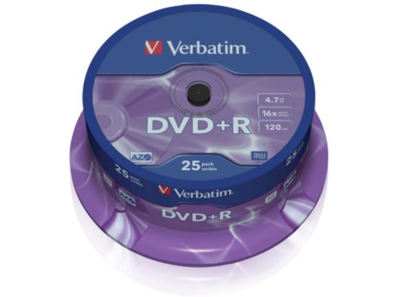 VERBATIM MEDIJ DVD+R VERBATIM 25PK tortica (43500)
