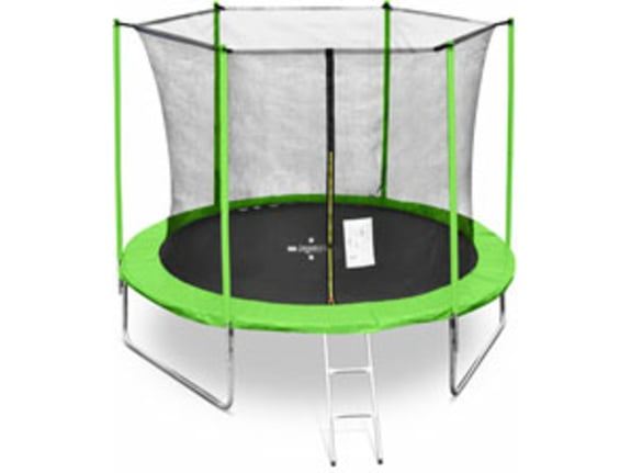 LEGONI trampolin z zaščitno mrežo in lestvijo, 244 cm, zelena