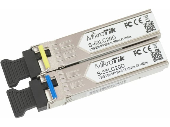 MIKROTIK Pretvornik FO SFP Mini-GBIC Gigabit Singlemode Mikrotik S-3553LC20D (set/2) S-3553LC20D