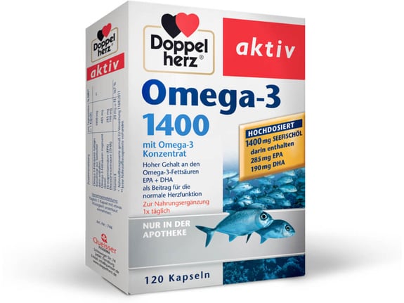 Doppelherz Aktiv Omega-3 1400 mg s koncentratom Omega-3, XXL pakiranje