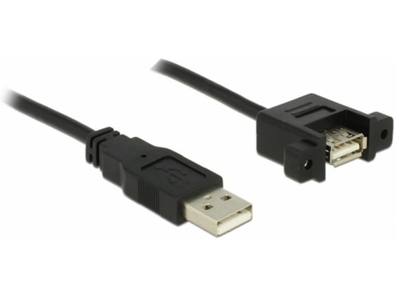 DELOCK Podaljšek USB A-A 0,5m vgradni Delock črn dvojno oklopljen 85461