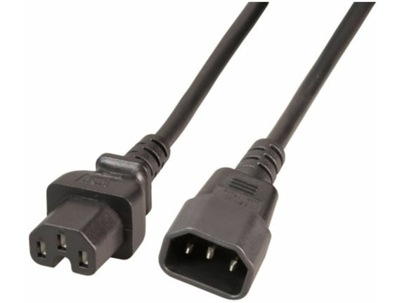 EFB Napajalni kabel 220V podaljšek C14 - C15 1m črn EFB EK585.1