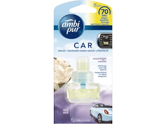 AMBI PUR osvežilec zraka za avtomobile Moonlight Vanilla, polnilo, 7 ml