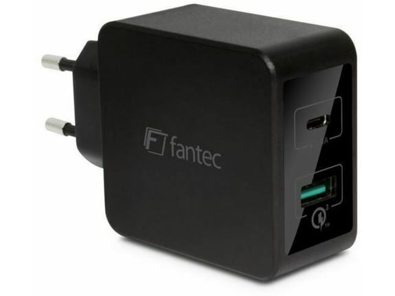 FANTEC Pretvornik USB - 220V 3A 1x USB 3.0 + 1x USB Tip C črn Quick Charge Fantec 1952