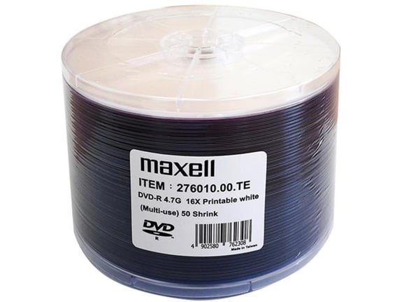 MAXELL DVD-R 4,7GB 16X 50 na osi printable SHRINK pack MA276010