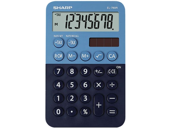 Sharp Kalkulator el760rbbl, 8m, namizni EL760RBBL