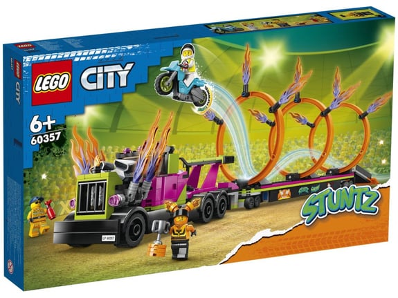 LEGO CITY tovornjak za akrobacije in izziv ognjenih obročev, 60357