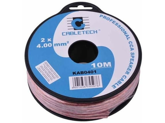 CABLETECH kabel za avtozvočnike 10m 2x4.0mm SW-2X4.0 TR/10 transparent