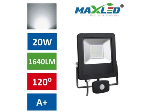 MAX-LED led reflektor star premium 20w nevtralno beli 4500k s senzorjem