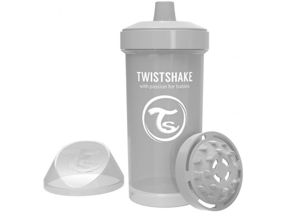 Twistshake Kid Cup lonček, pastel grey, 360 ml (12+m)