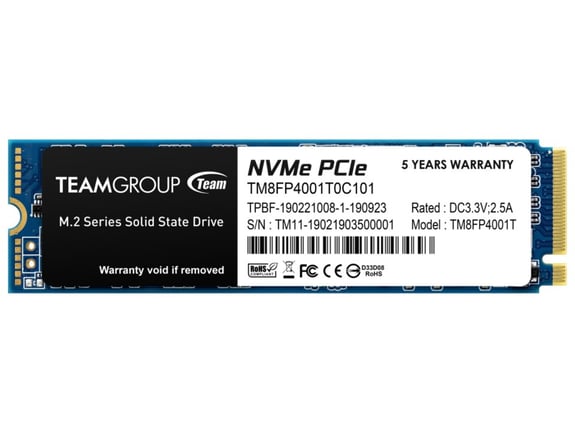 TEAMGROUP Teamgroup 1TB M.2 NVMe SSD MP34 3400/2900 MBs 3D NAND 2280 TM8FP4001T0C101