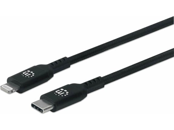 MANHATTAN Kabel USB C/Lightning moški MANHATTAN, moški/moški, 1m, črne barve 394291