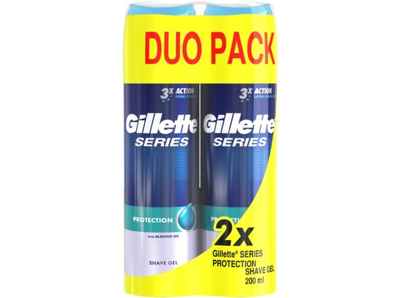 GILLETTE gel za britje Series Protection Duopack 2x200ml 7702018442409