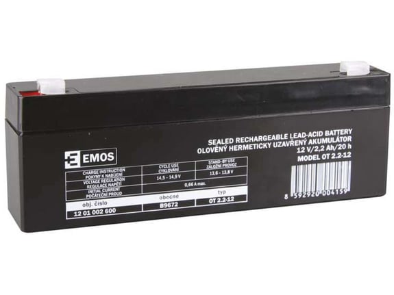 EMOS svinčev akumulator B9672 SLA 12V 2,2AH