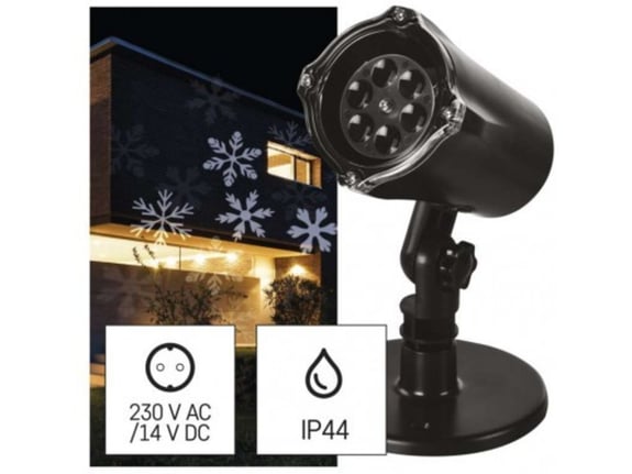EMOS Lighting LED božični projektor – snežinke hladna bela DCPC02