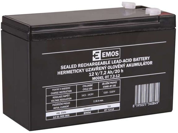 EMOS svinčev akumulator B9654 SLA 12V 7,2AH