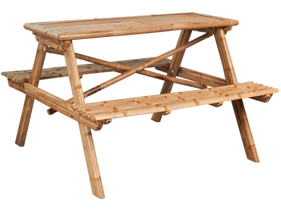 VIDAXL Piknik miza 120x120x78 cm bambus