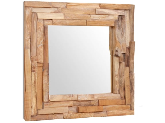 VIDAXL Okrasno ogledalo tikovina 60x60 cm kvadratne oblike