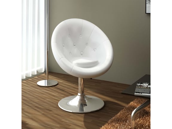 VIDAXL Barski stolček belo umetno usnje