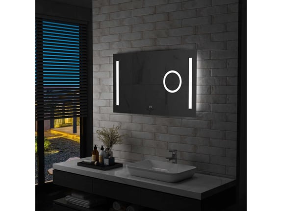 VIDAXL Kopalniško LED stensko ogledalo s senzorjem na dotik 100x60 cm