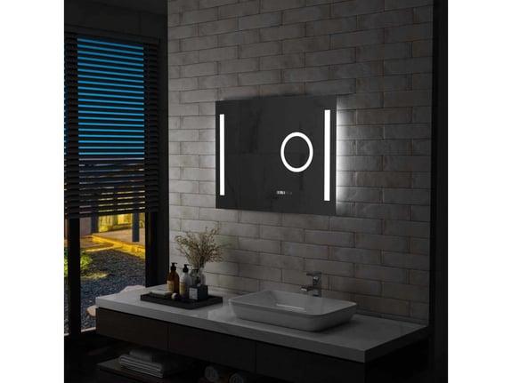 VIDAXL Kopalniško LED stensko ogledalo s senzorjem na dotik 80x60 cm