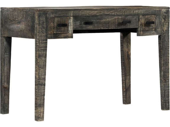 VIDAXL Pisalna miza črna 110x50x75 cm trden mangov les