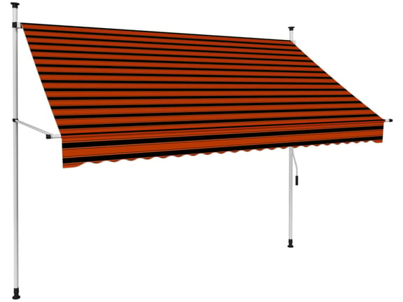 VIDAXL Ročno zložljiva tenda 250 cm oranžna in rjava