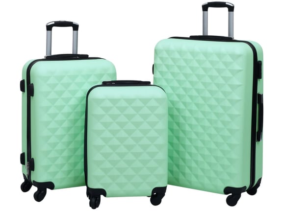 VIDAXL Trdi potovalni kovčki 3 kosi mint zeleni ABS