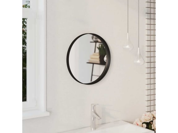 VIDAXL Stensko ogledalo črno 40 cm