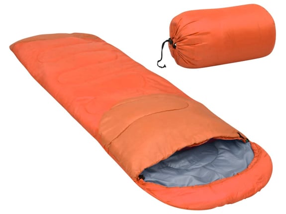 VIDAXL Lahka spalna vreča oranžna 15 °C 850 g