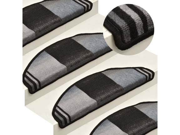 VIDAXL Samolepilne preproge za stopnice 5 kosov 65x21x4cm črne in sive