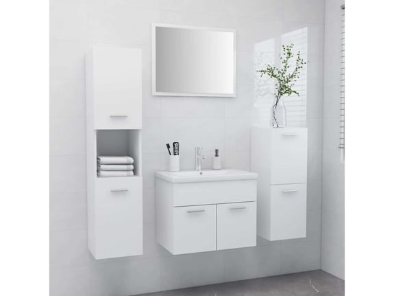 VIDAXL Komplet kopalniškega pohištva bele barve iverna plošča